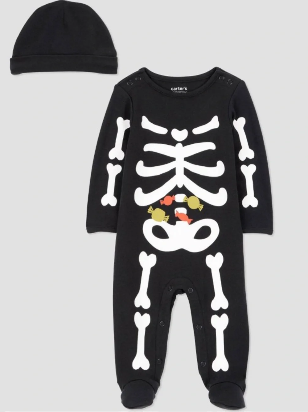 🖤🧡 NWT Carter’s Baby Skeleton Sleeper w/ Hat - Halloween 🧡🖤